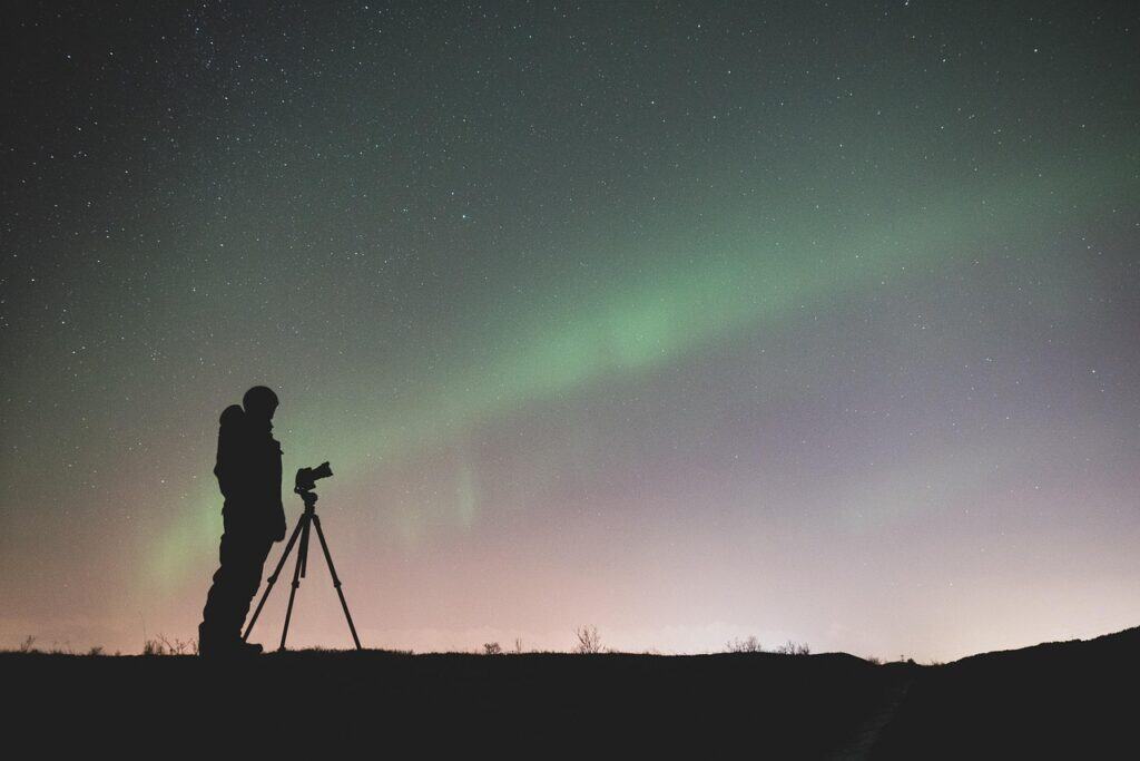 aurora borealis Alaska tripod photography