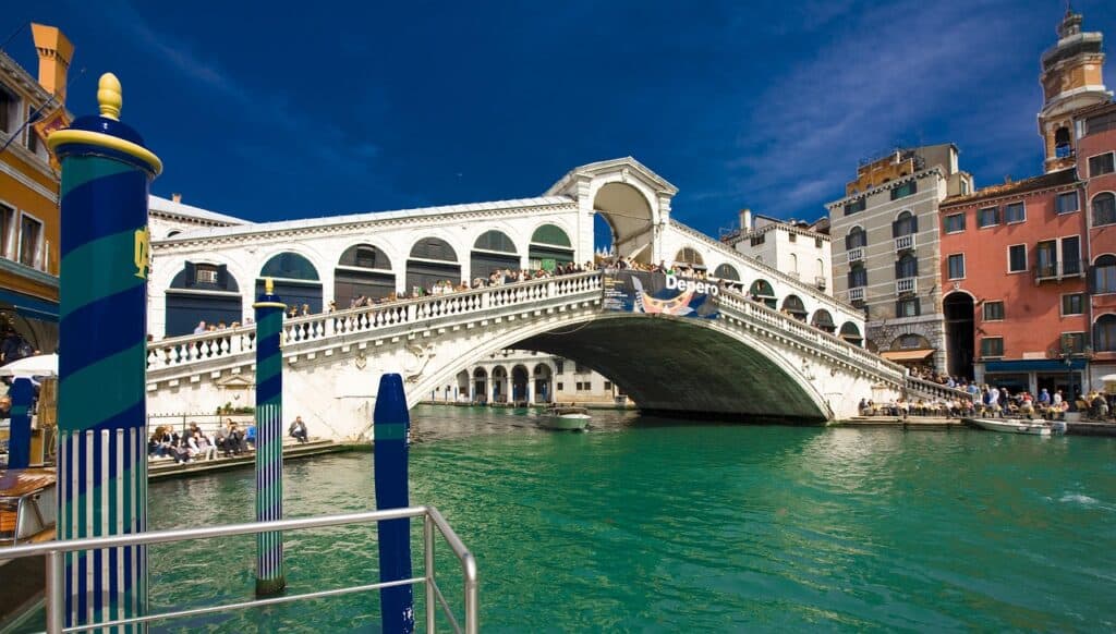 Venice bridge stone steps empty