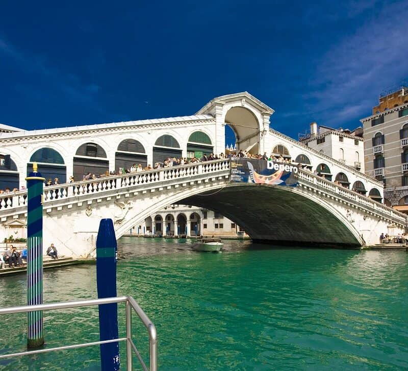Venice bridge stone steps empty
