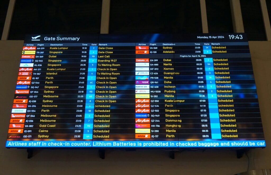 flight cancellation departure board