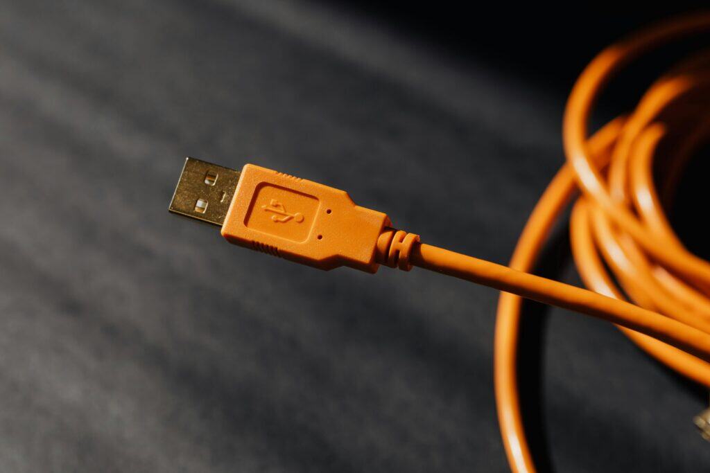 usb cable close up
