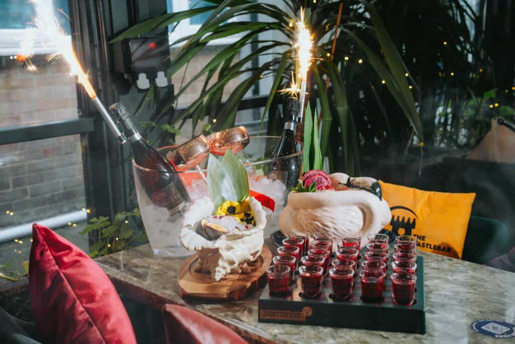 indoor sparkler champagne bottle