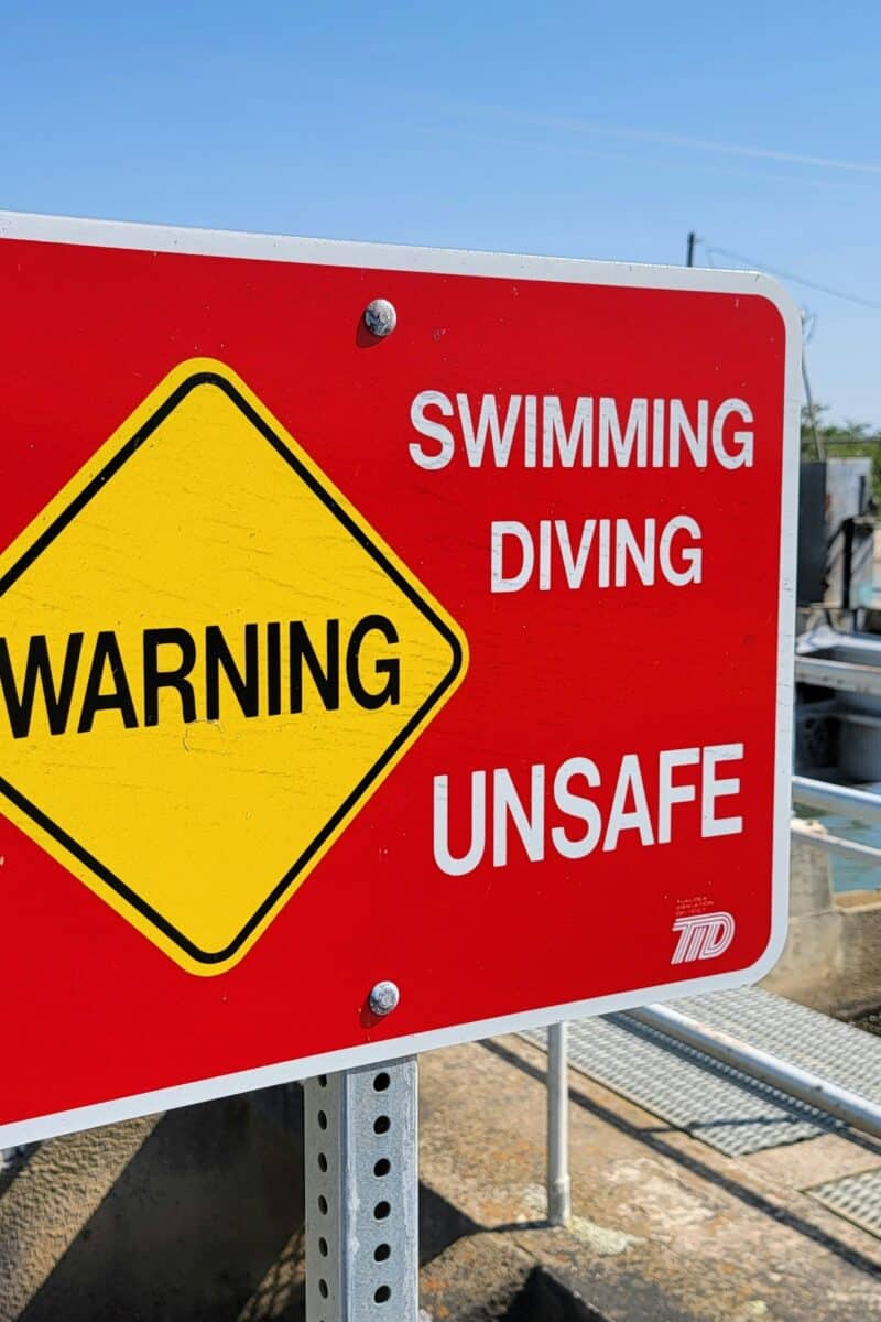 “no swimming sign beach”