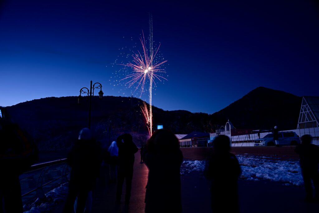 ski resort fireworks open area