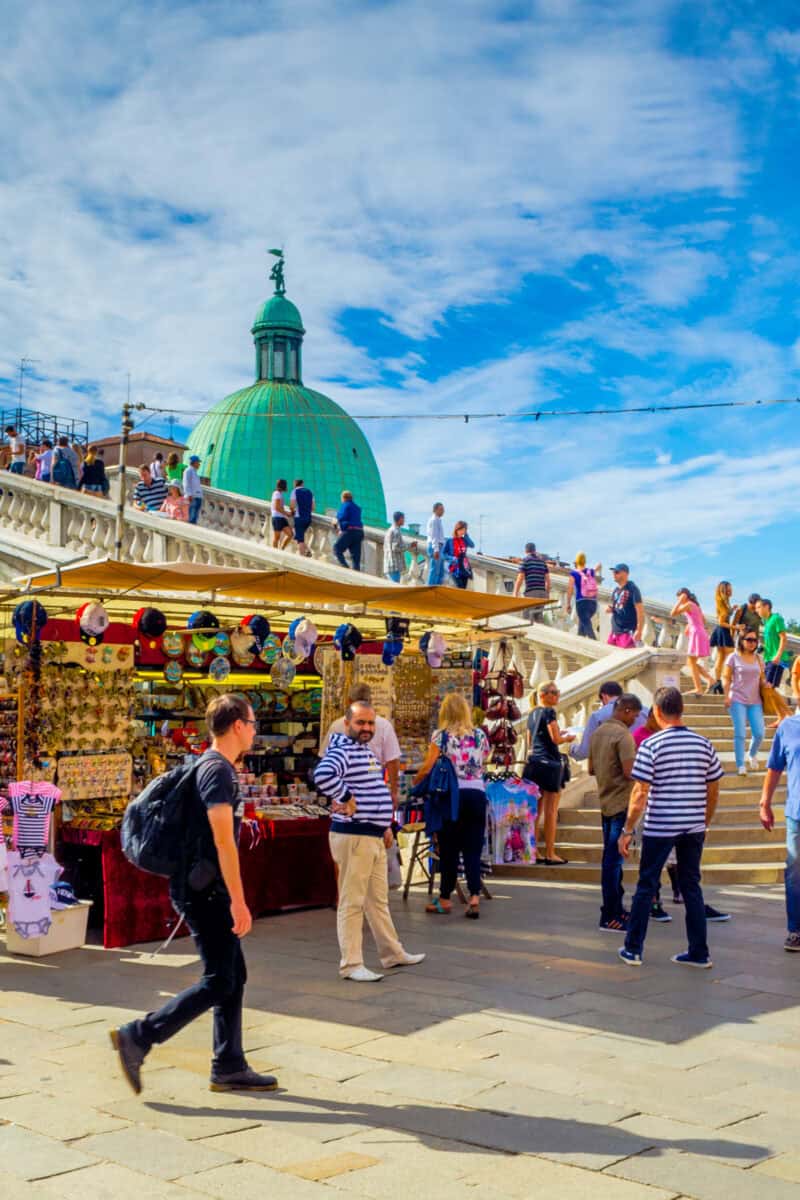 Venice overtourism crowd bridges