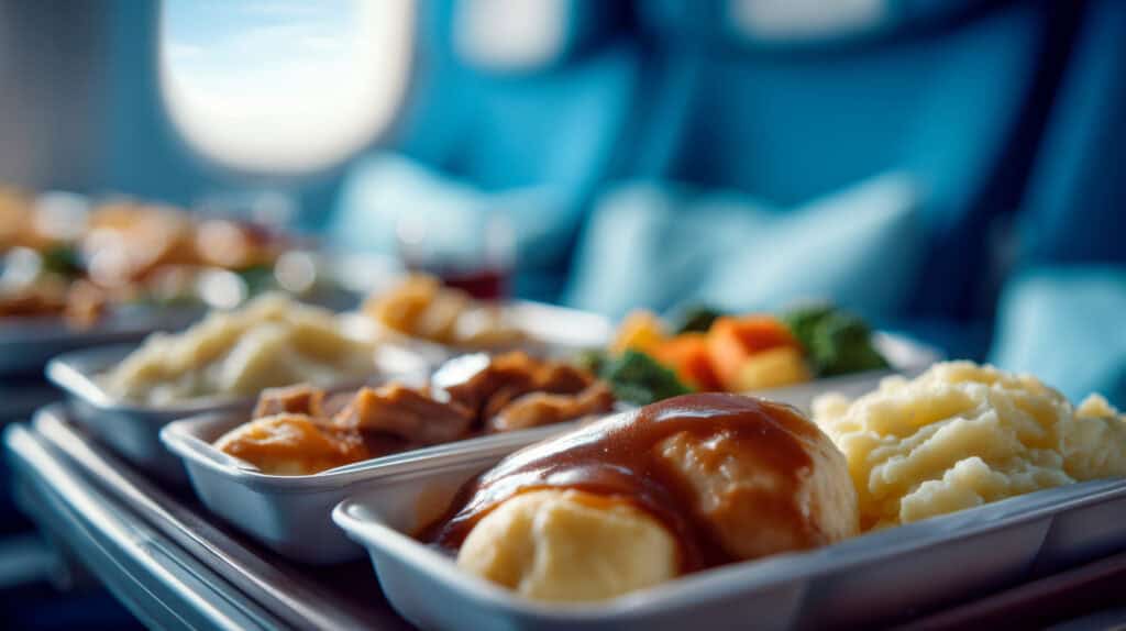 “strong smelling food airplane”