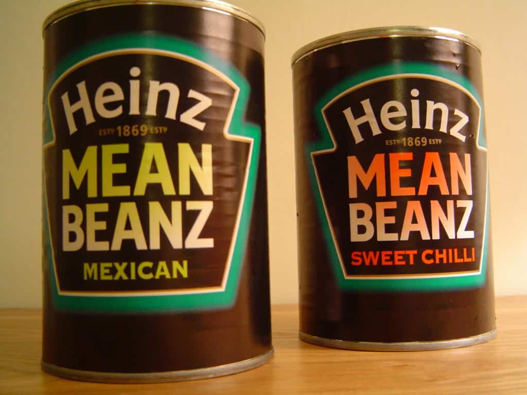 baked beans canned product shelf