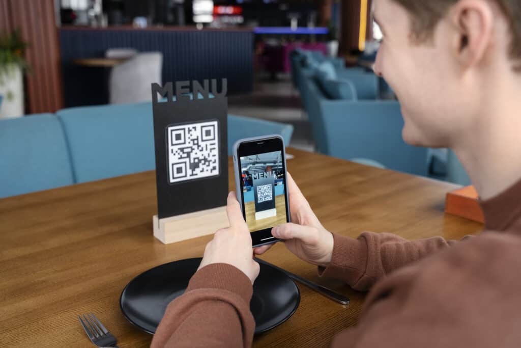 QR code menu on phone
