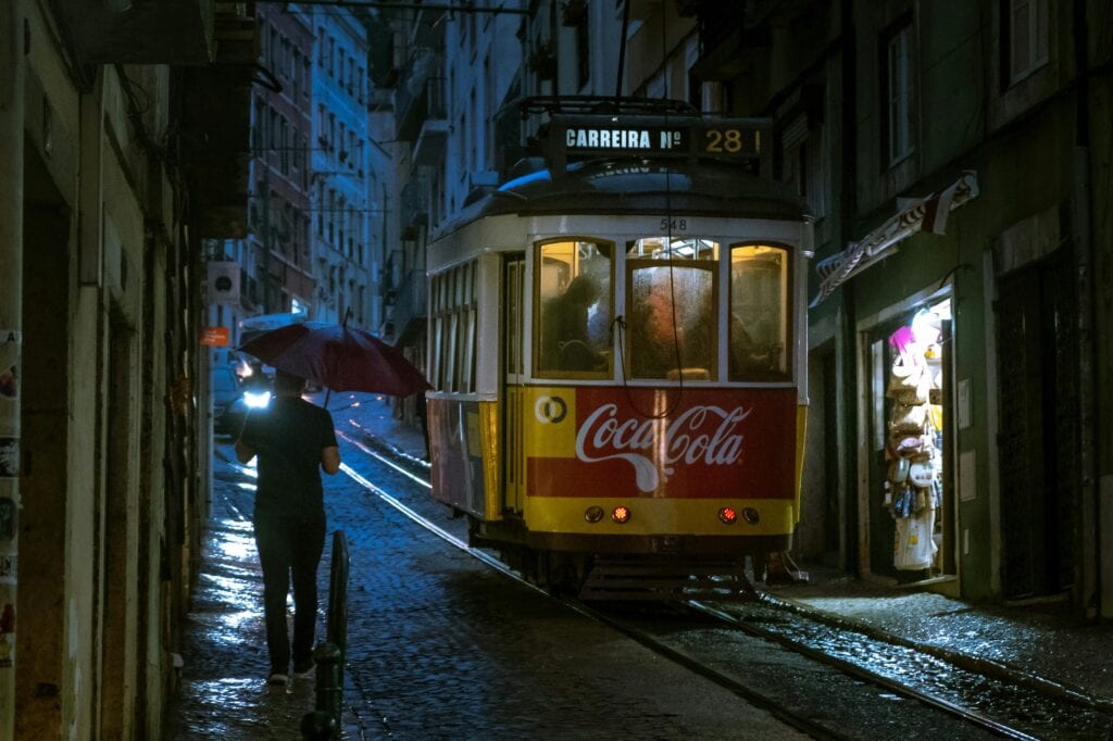 Lisbon nighttime street calm