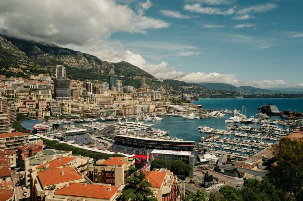 Monaco city aerial high density
