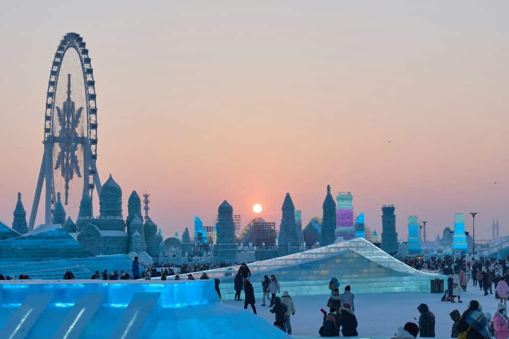 Harbin winter street ice
