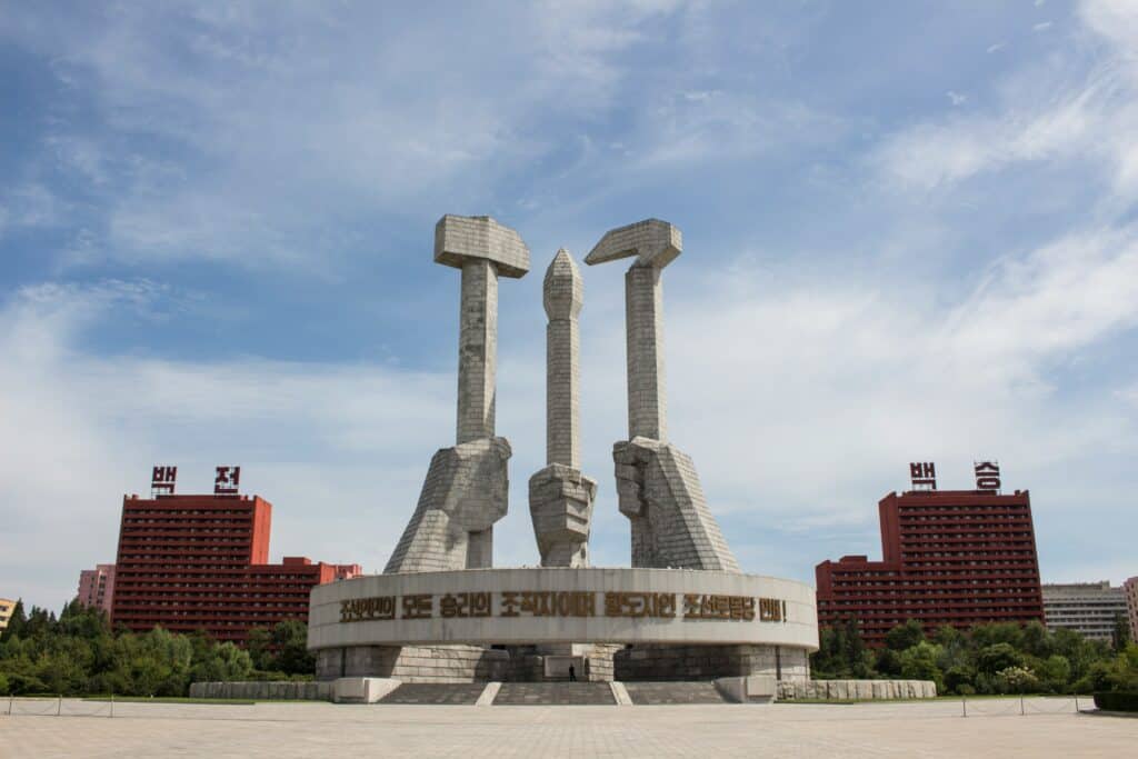 North Korea guided tour monument