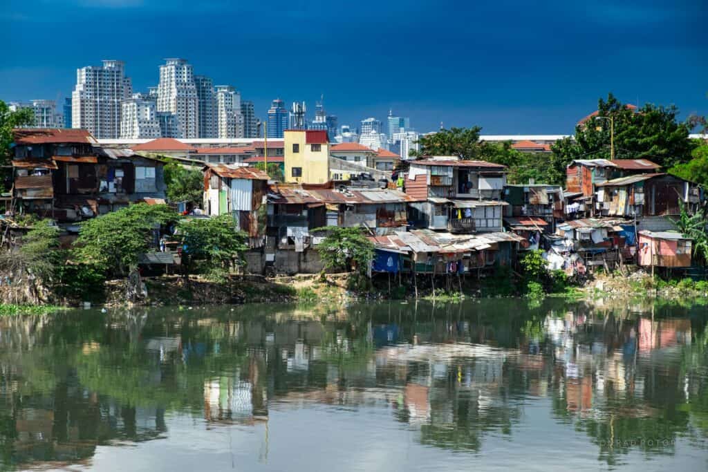 Manila informal settlements dense