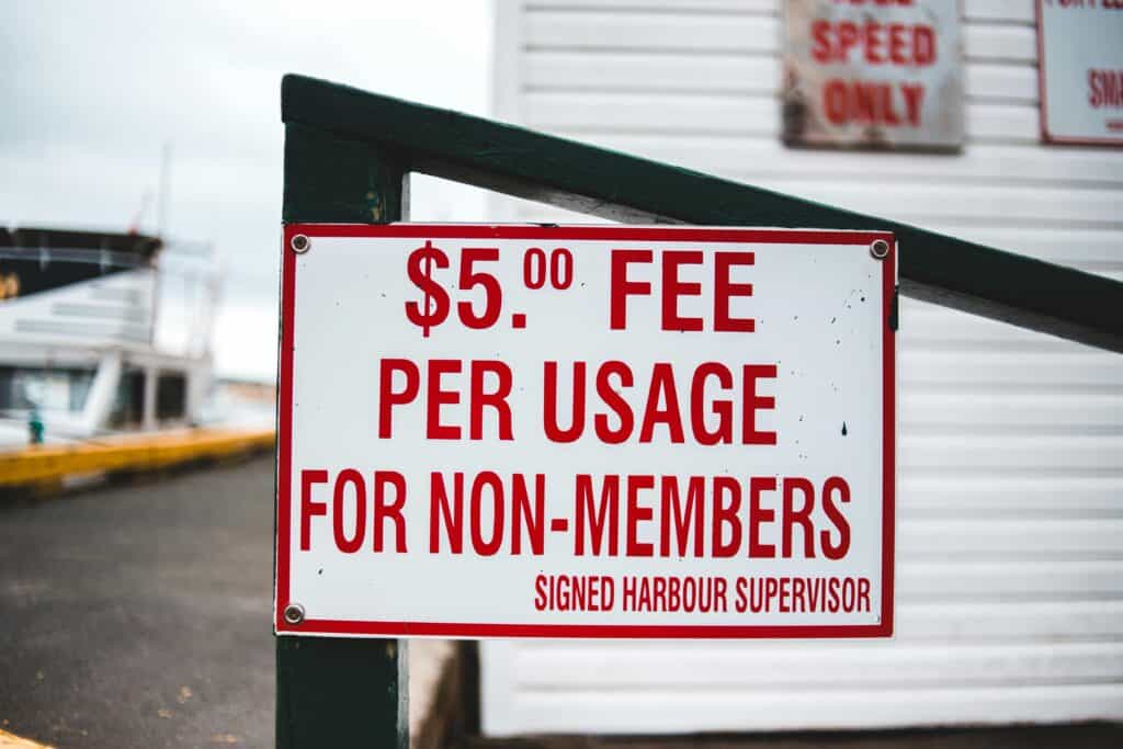 Venice access fee sign