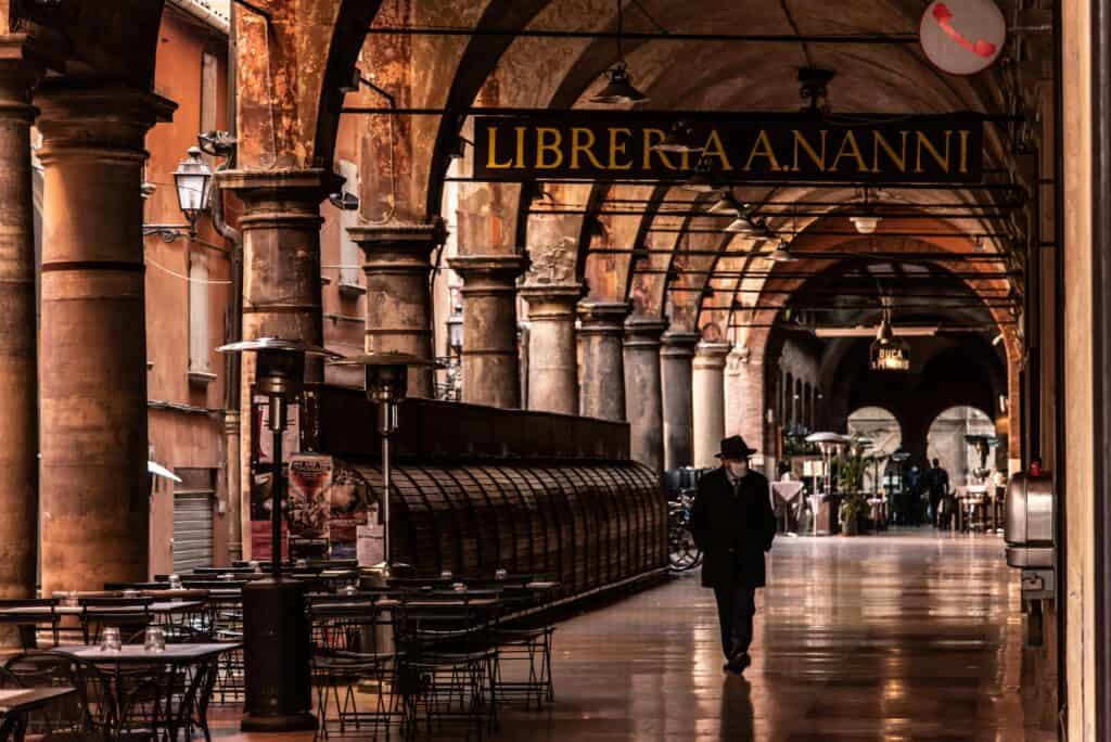 Bologna porticoes street