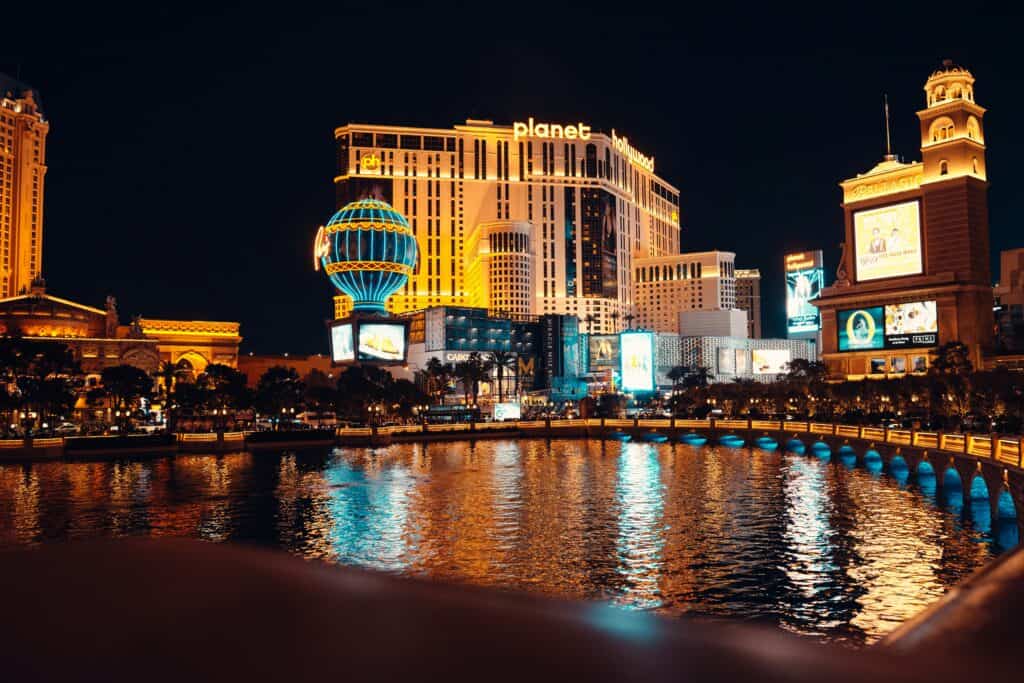 “Las Vegas Strip night crowd”