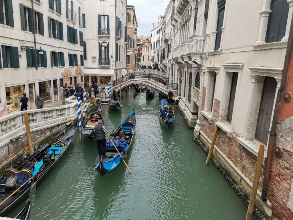 Venice crowded canals summer