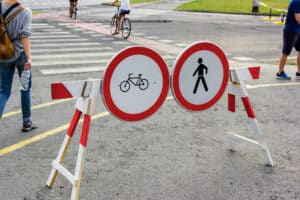 pedestrian crossing crosswalk car stopping