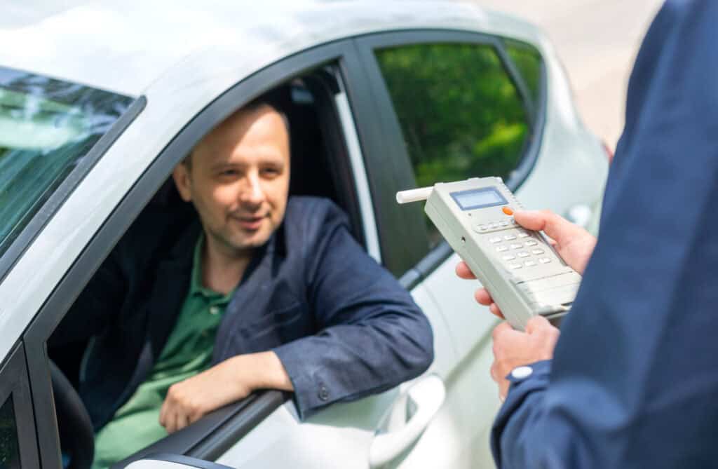 police breathalyzer roadside test driver