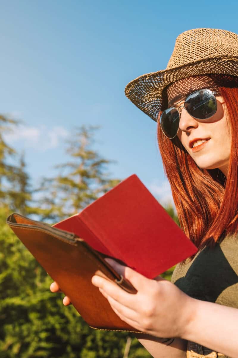 traveler journaling trip planning notebook