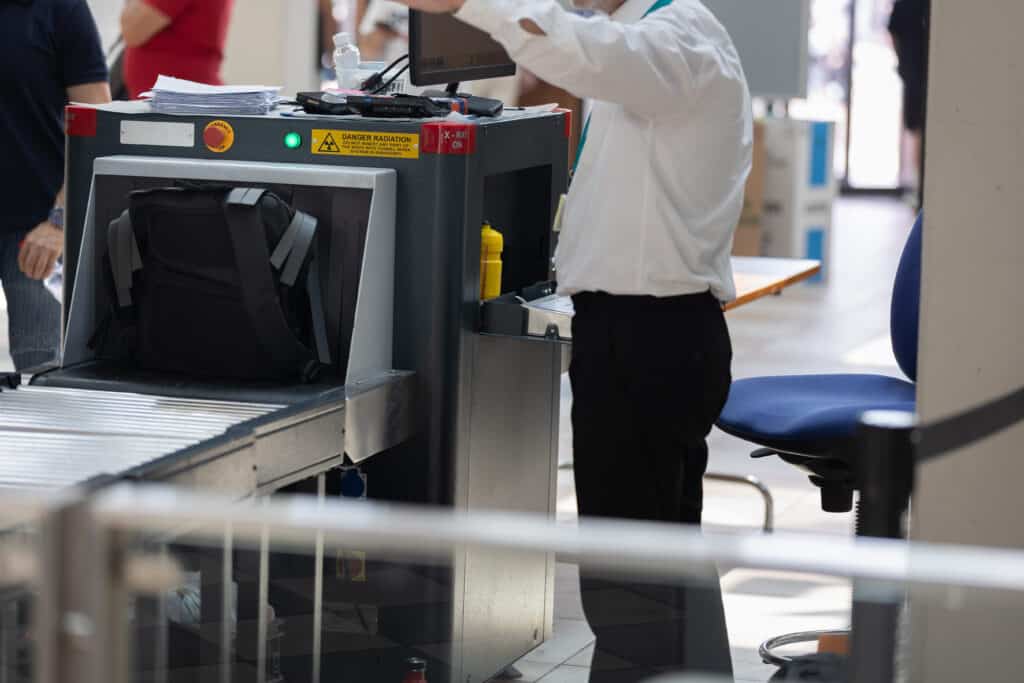 airport security checkpoint passport inspection