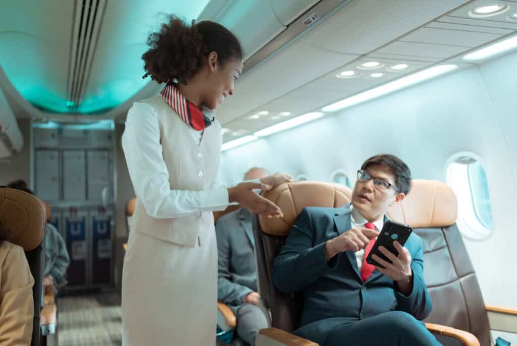 passenger demanding flight attendant service