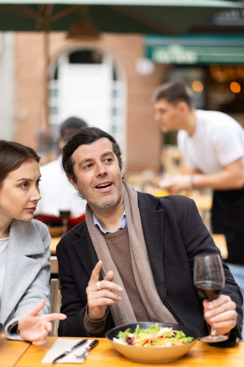 authentic travel cafe scene Europe people