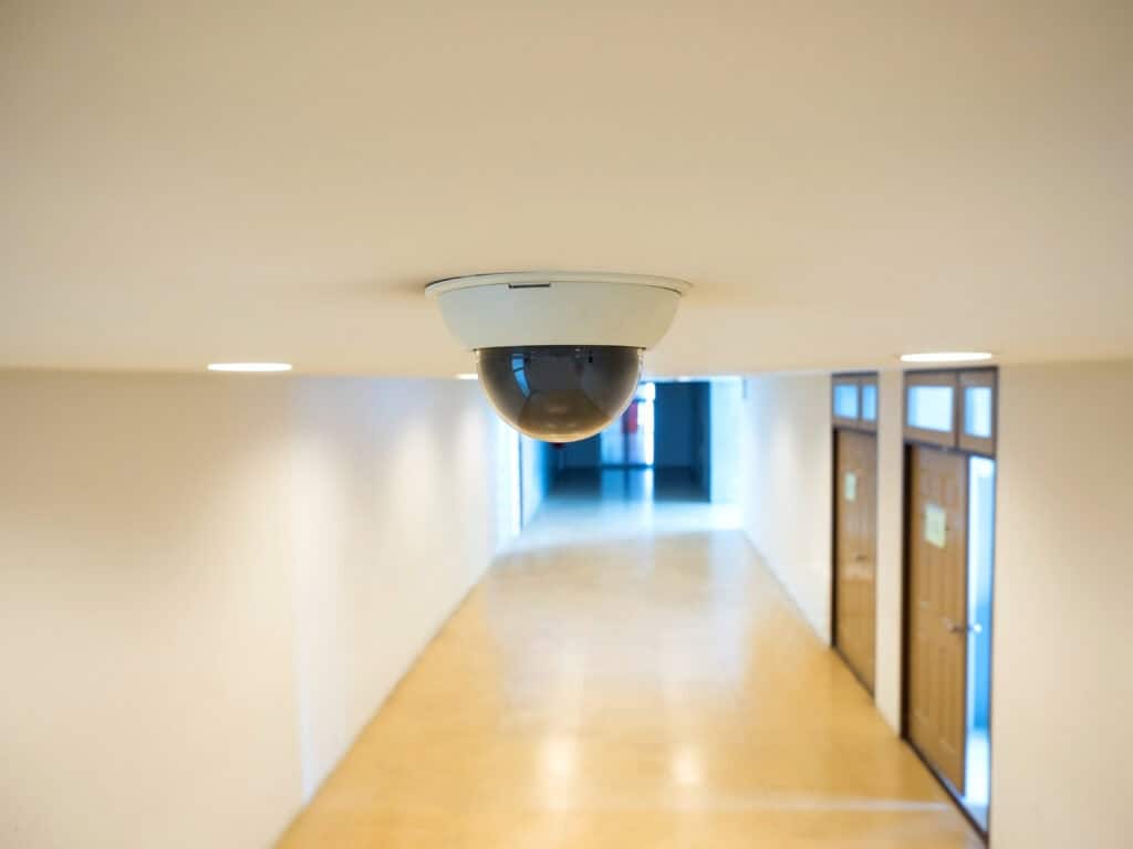 hotel corridor security camera hallway