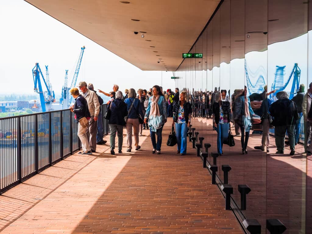 cruise ship corridor passengers walking