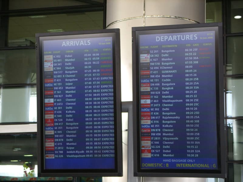 Dubai International Airport departure board delays