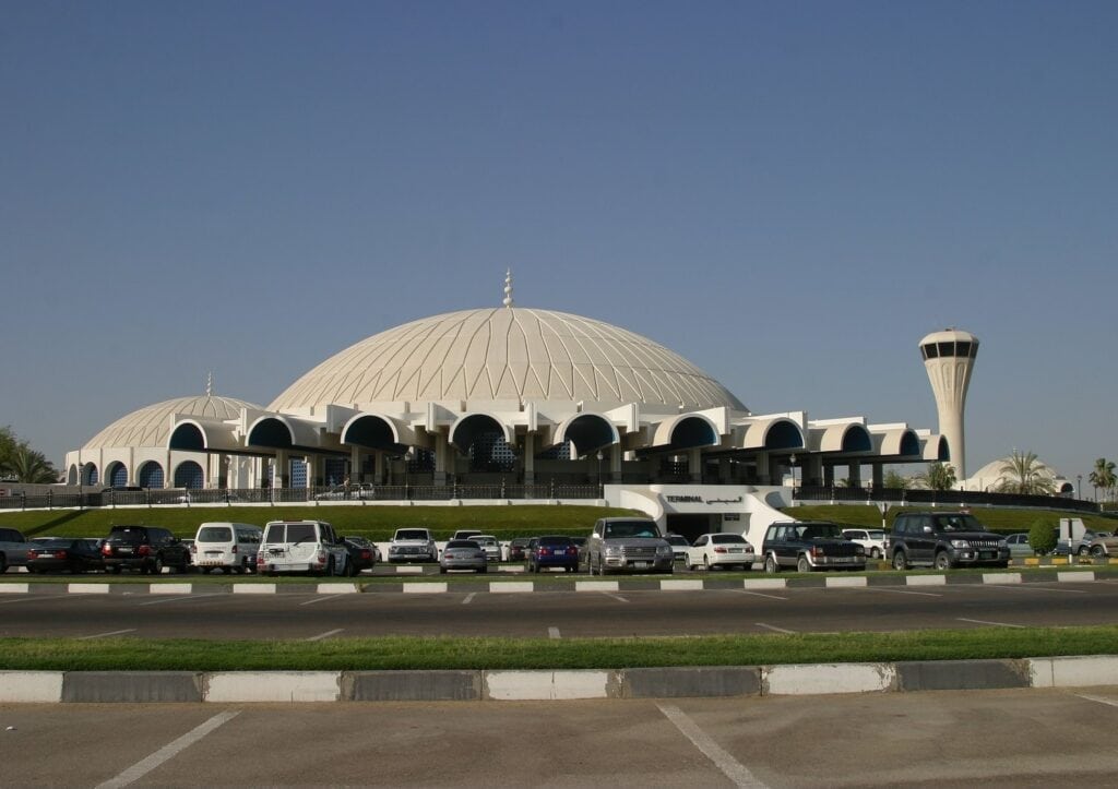 Sharjah airport crowded terminal