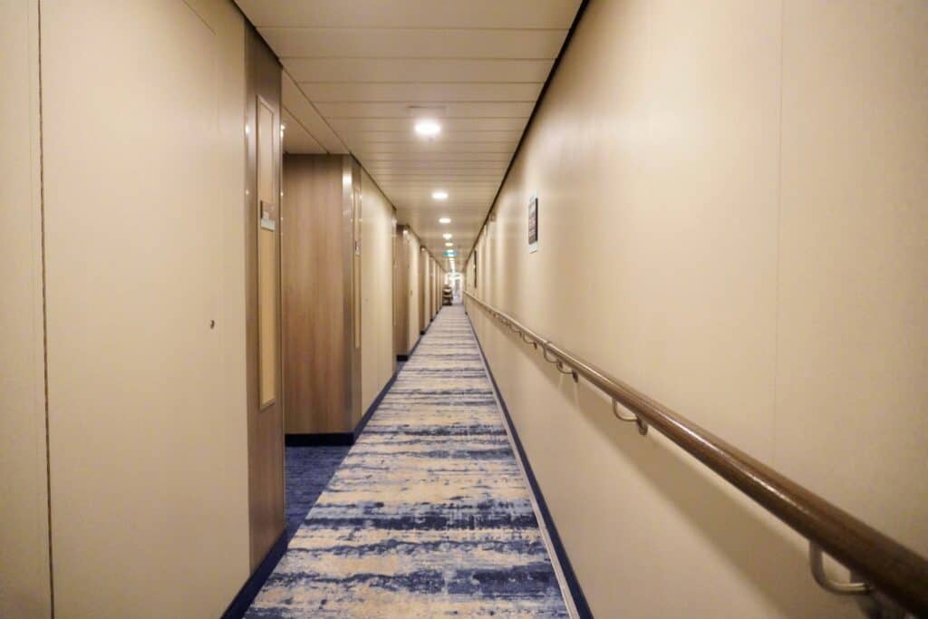 hotel hallway renovation construction plastic sheets