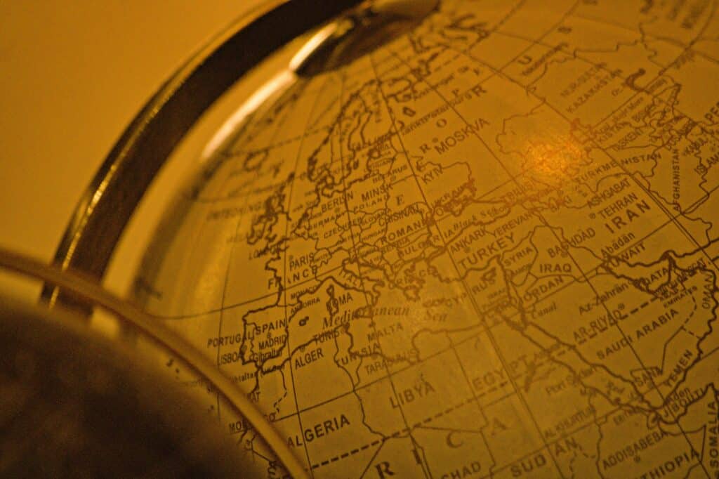 global airline routes map Europe Asia Middle East