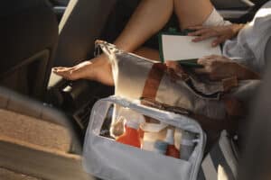 In A Hidden Packing Cube Or Zippered Luggage Compartment