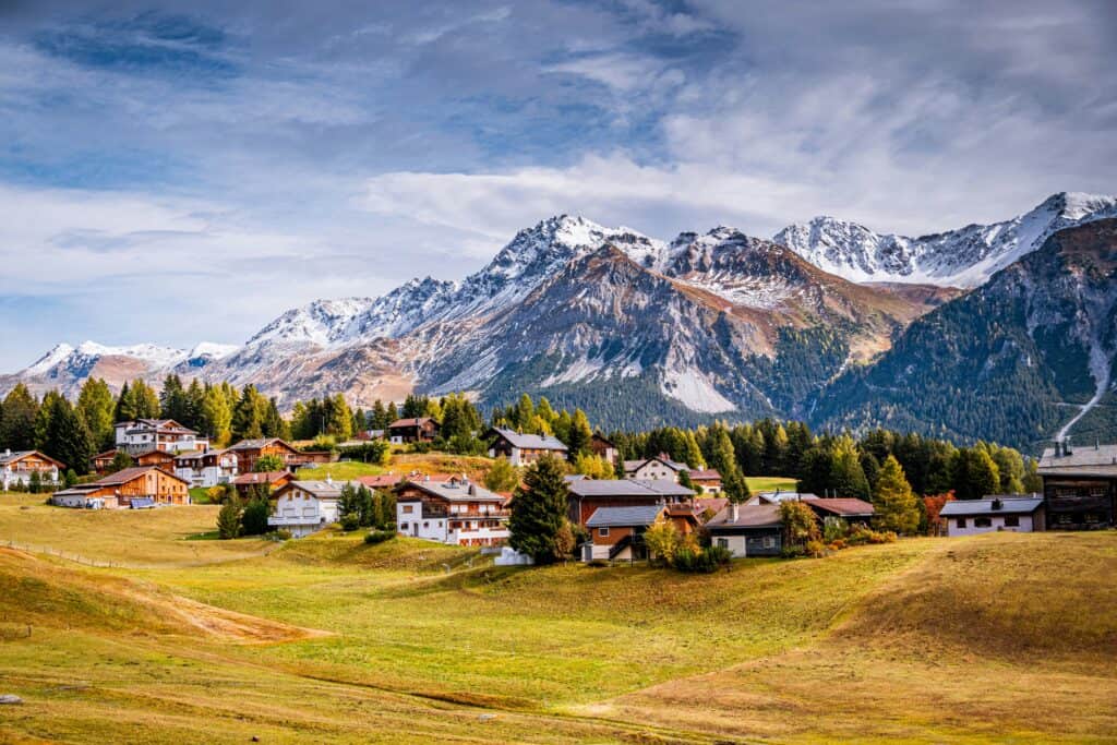 Swiss Alps mountain villages