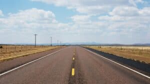 long empty highway West Texas straight road