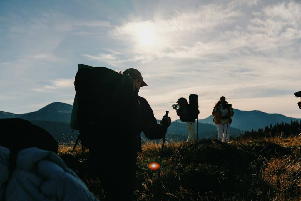 hikers meeting on trail strangers