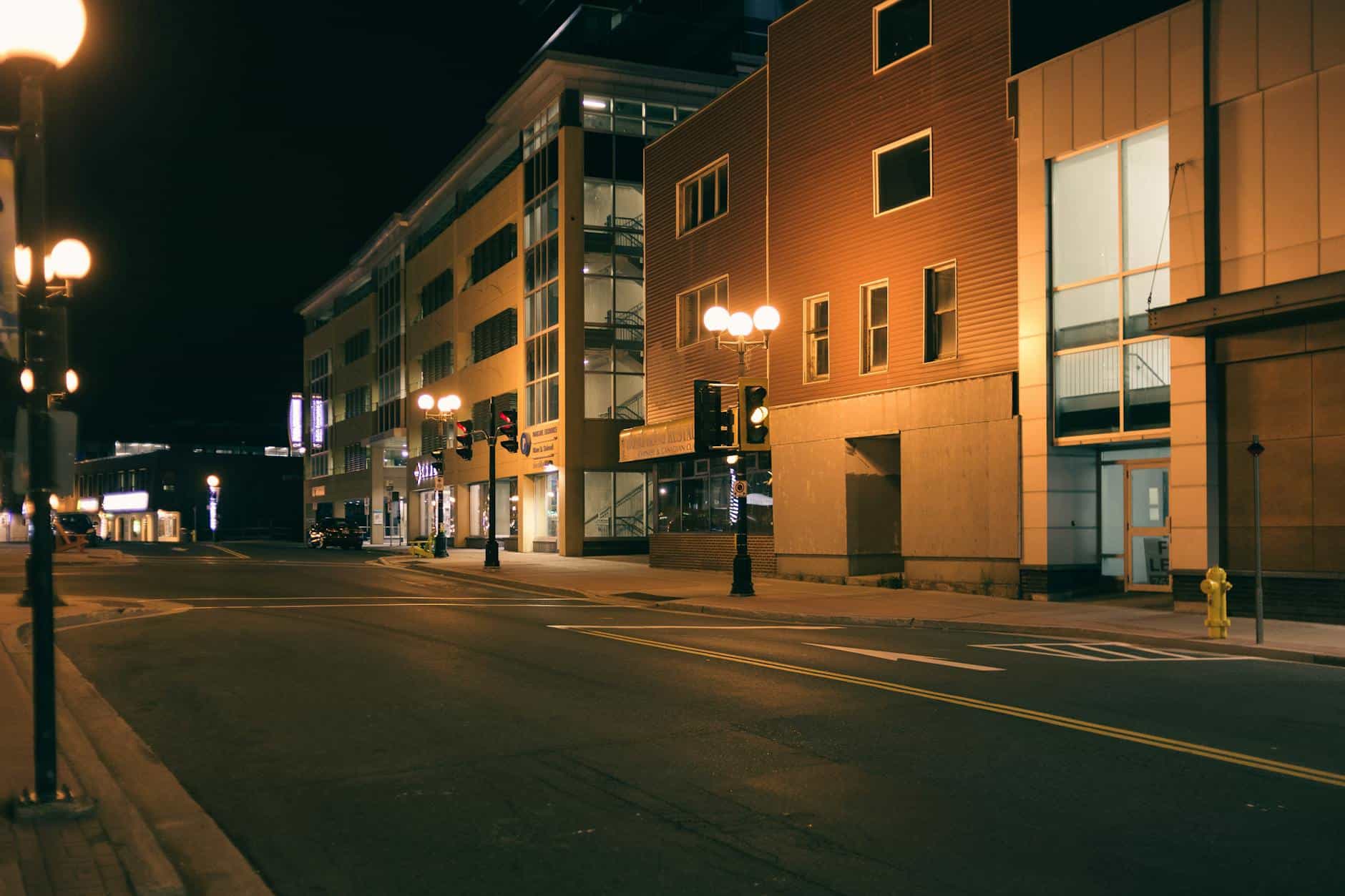 quiet empty downtown