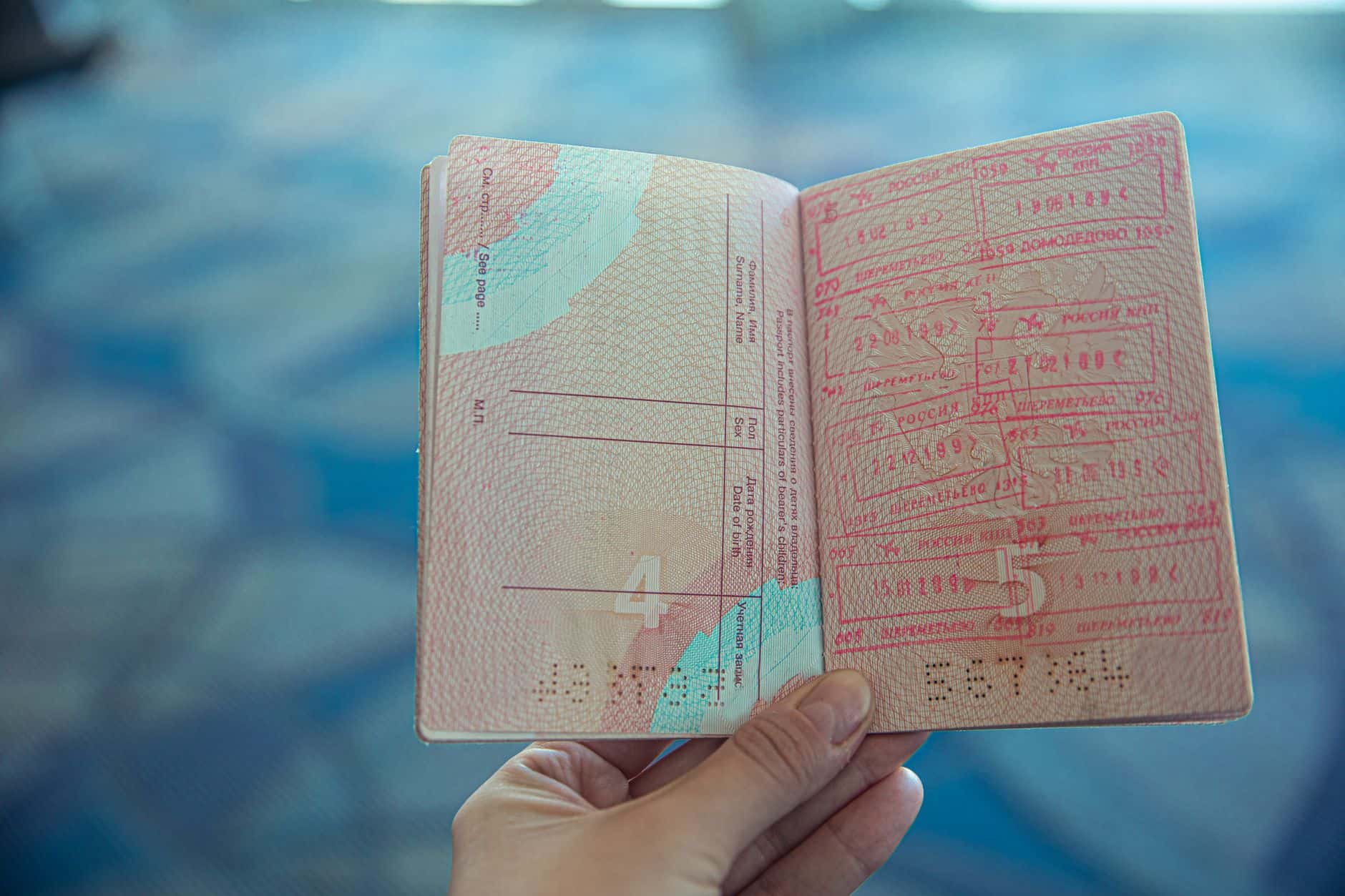passport pages visa stamps