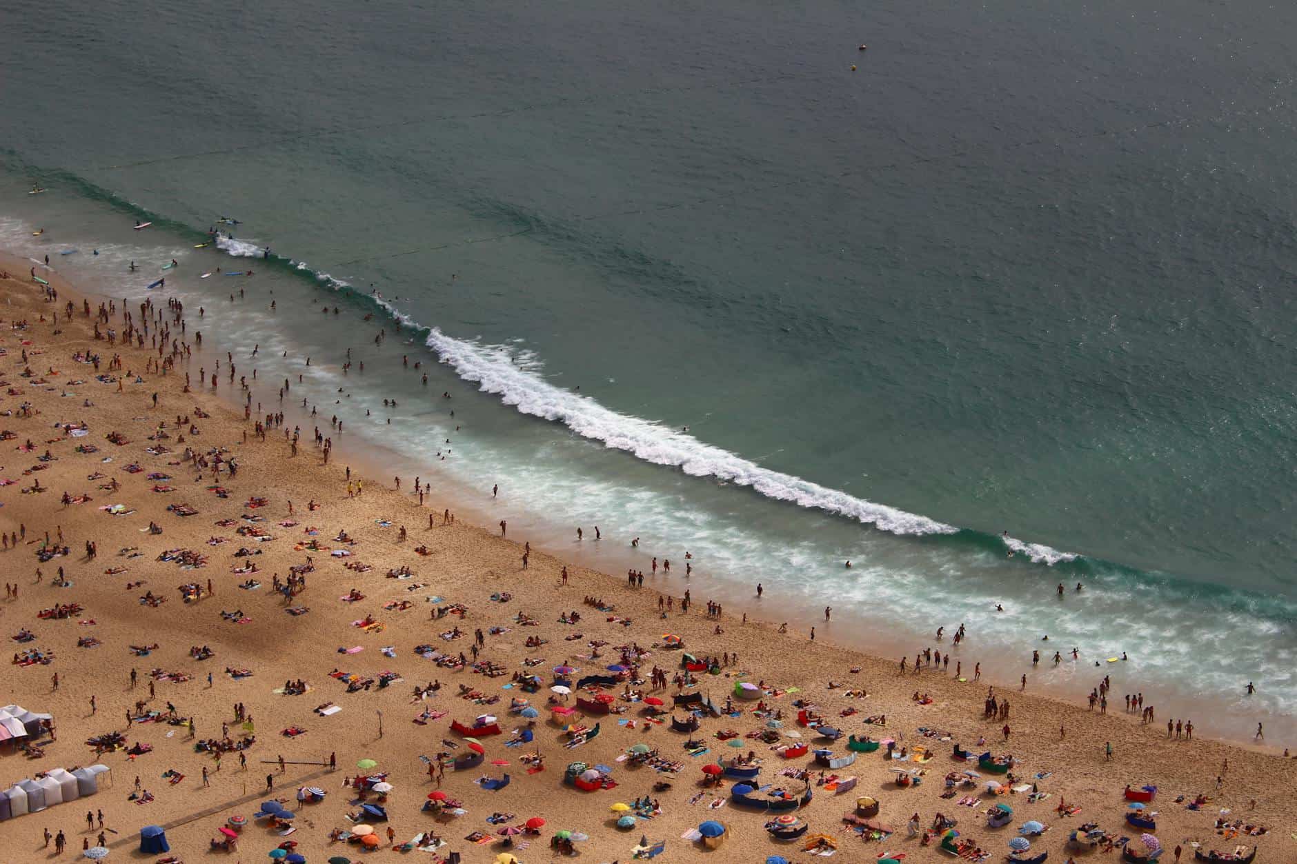 crowded beach summer