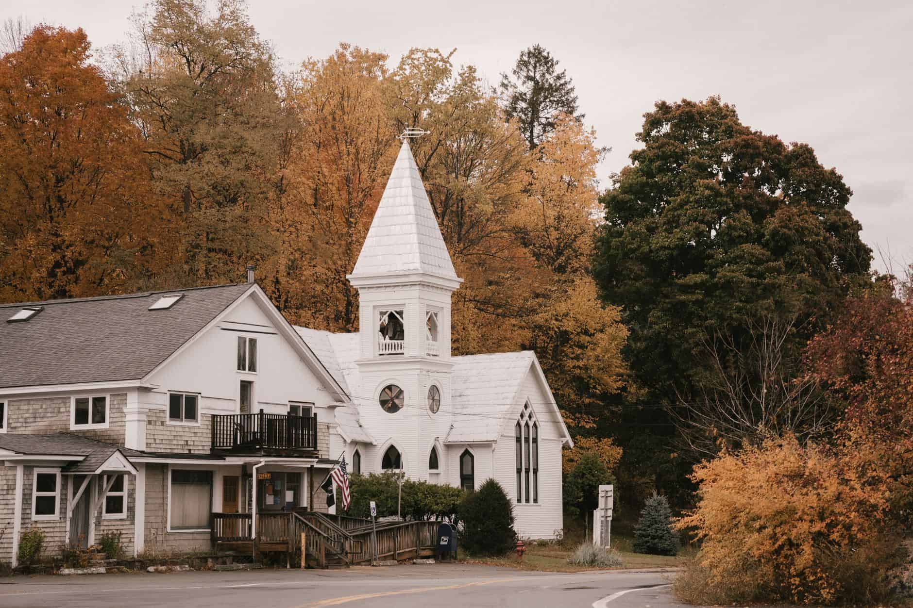 new england small town autumn