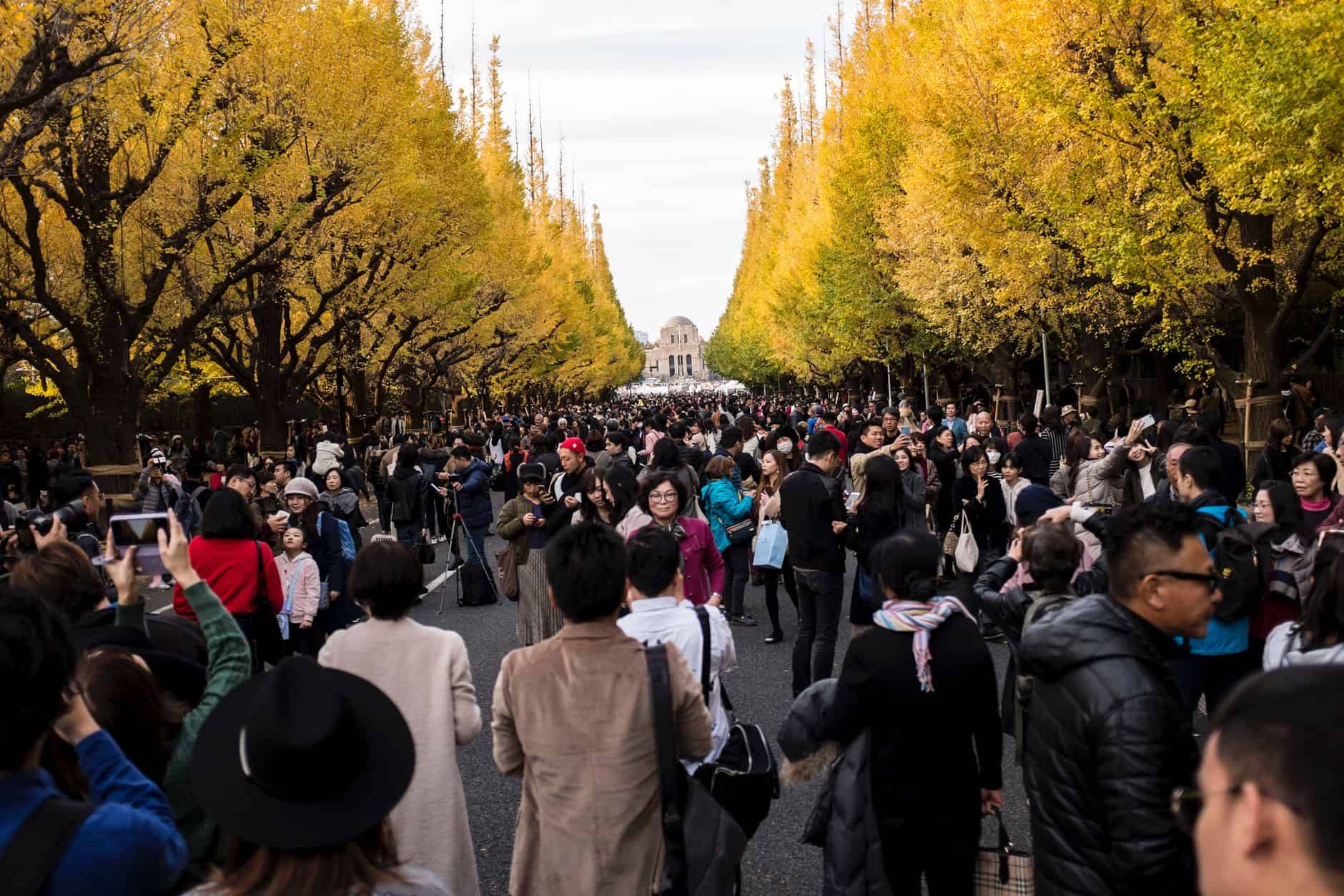 crowded tourist destination parking
