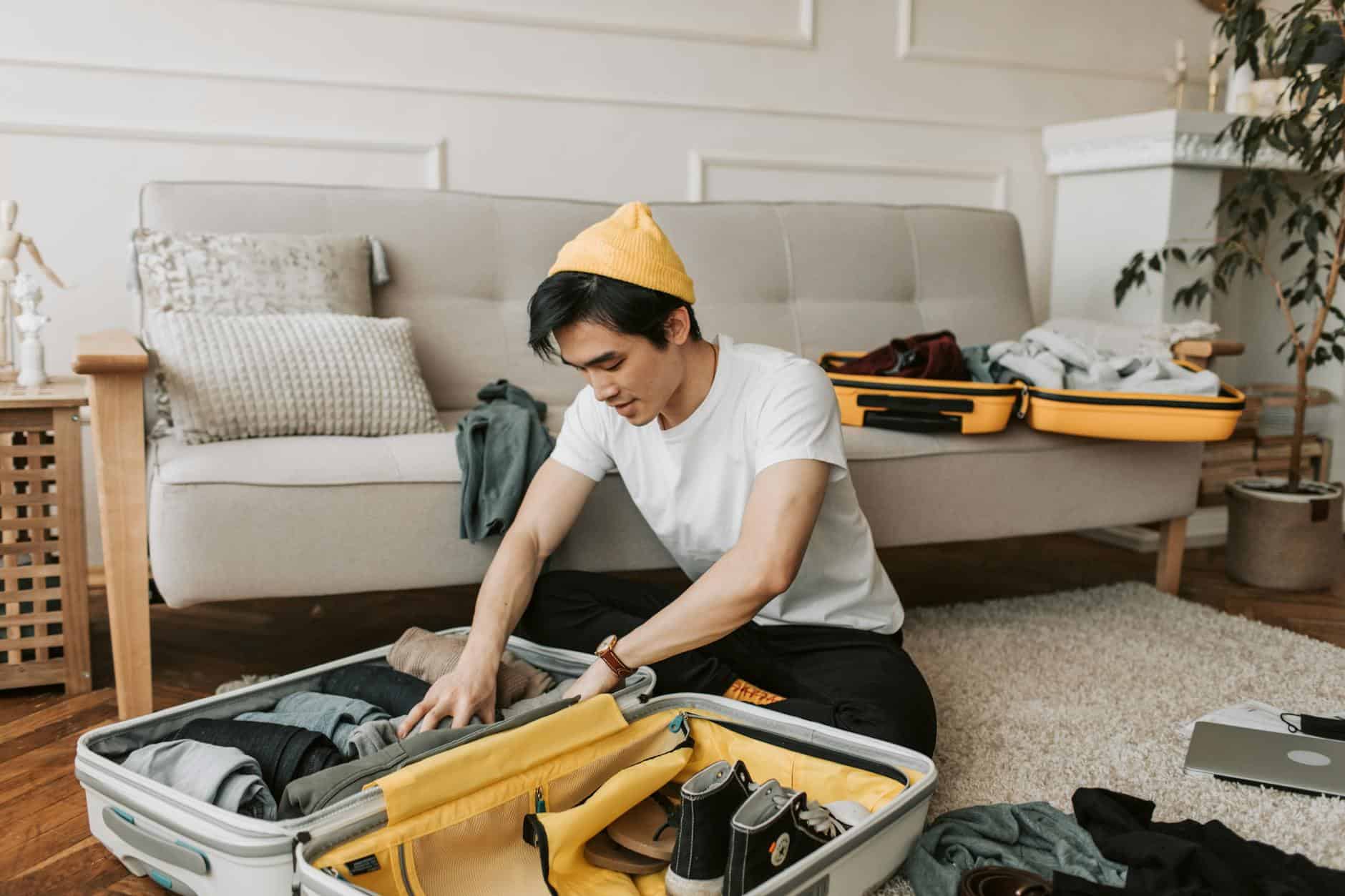 overpacked suitcase messy