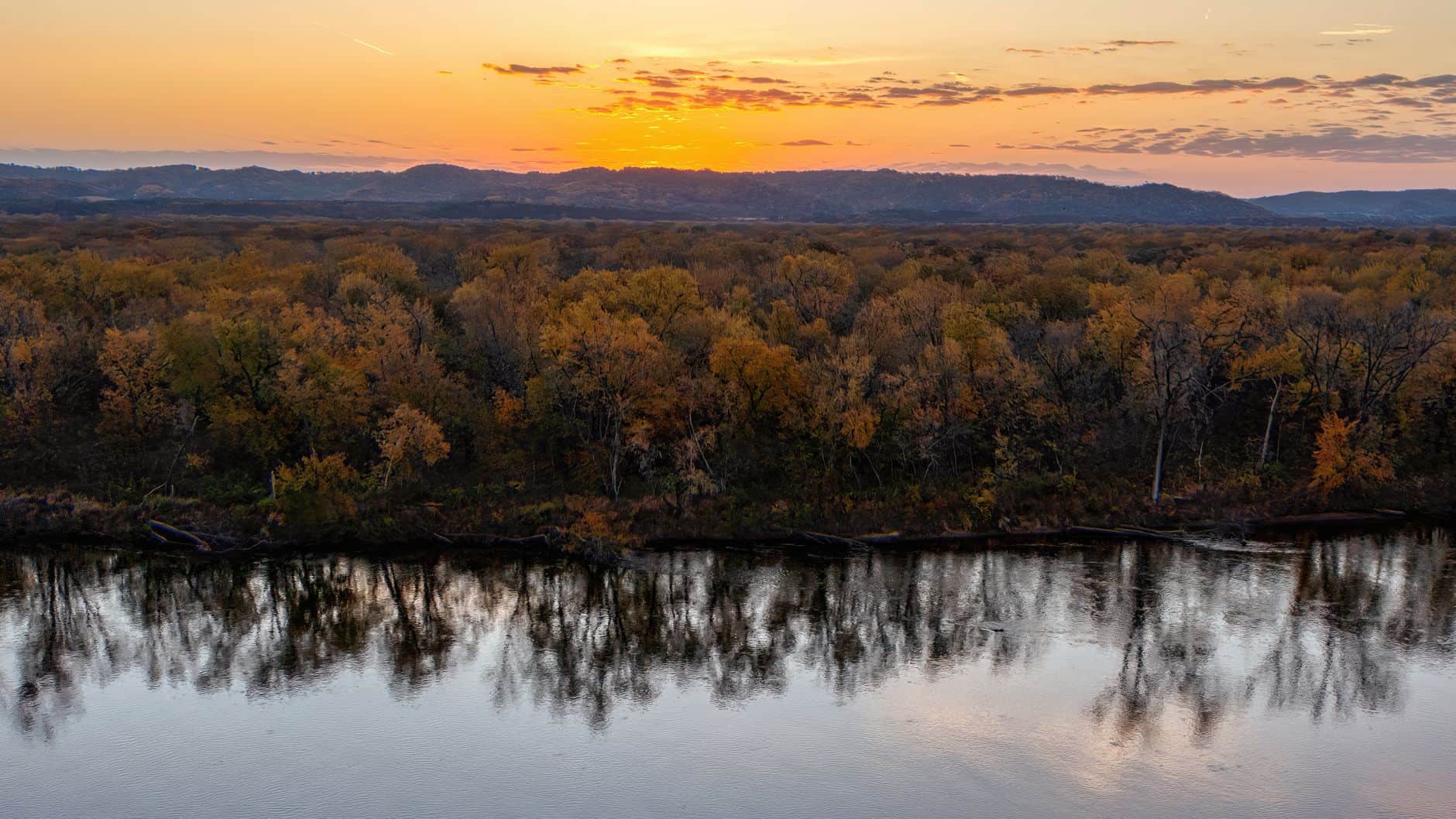 midwest fall colors river