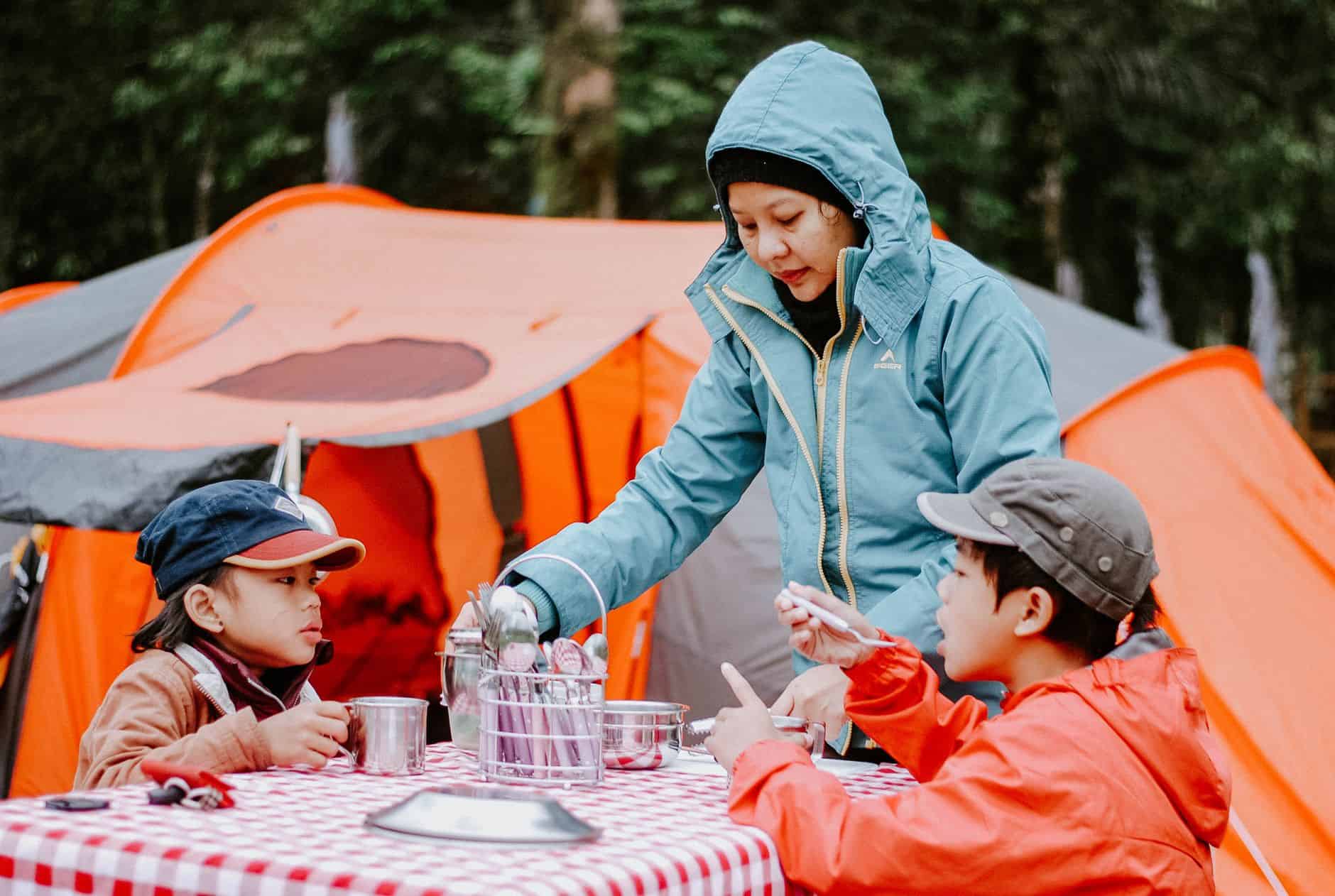 family adventure camping