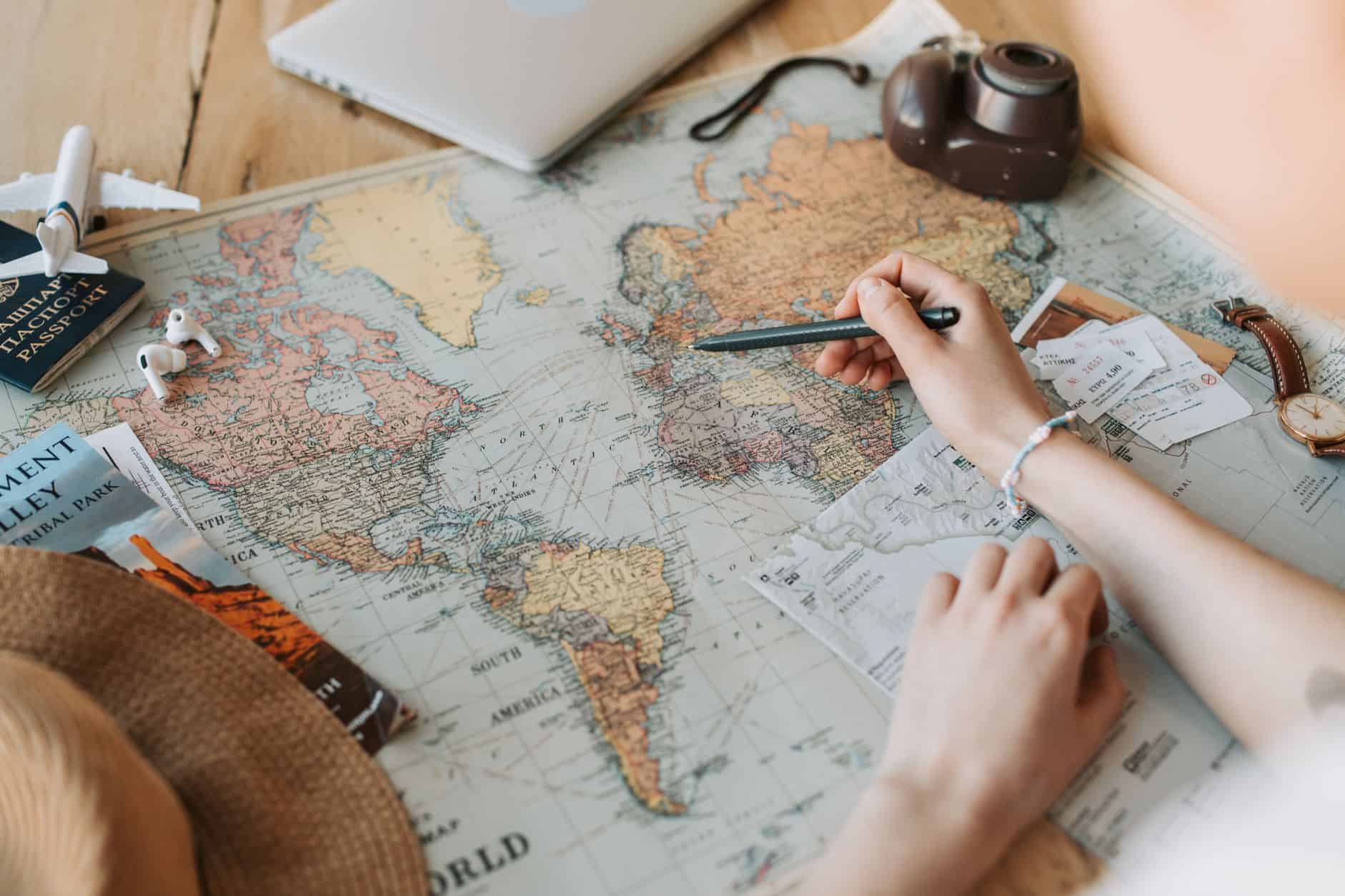 world map travel destinations