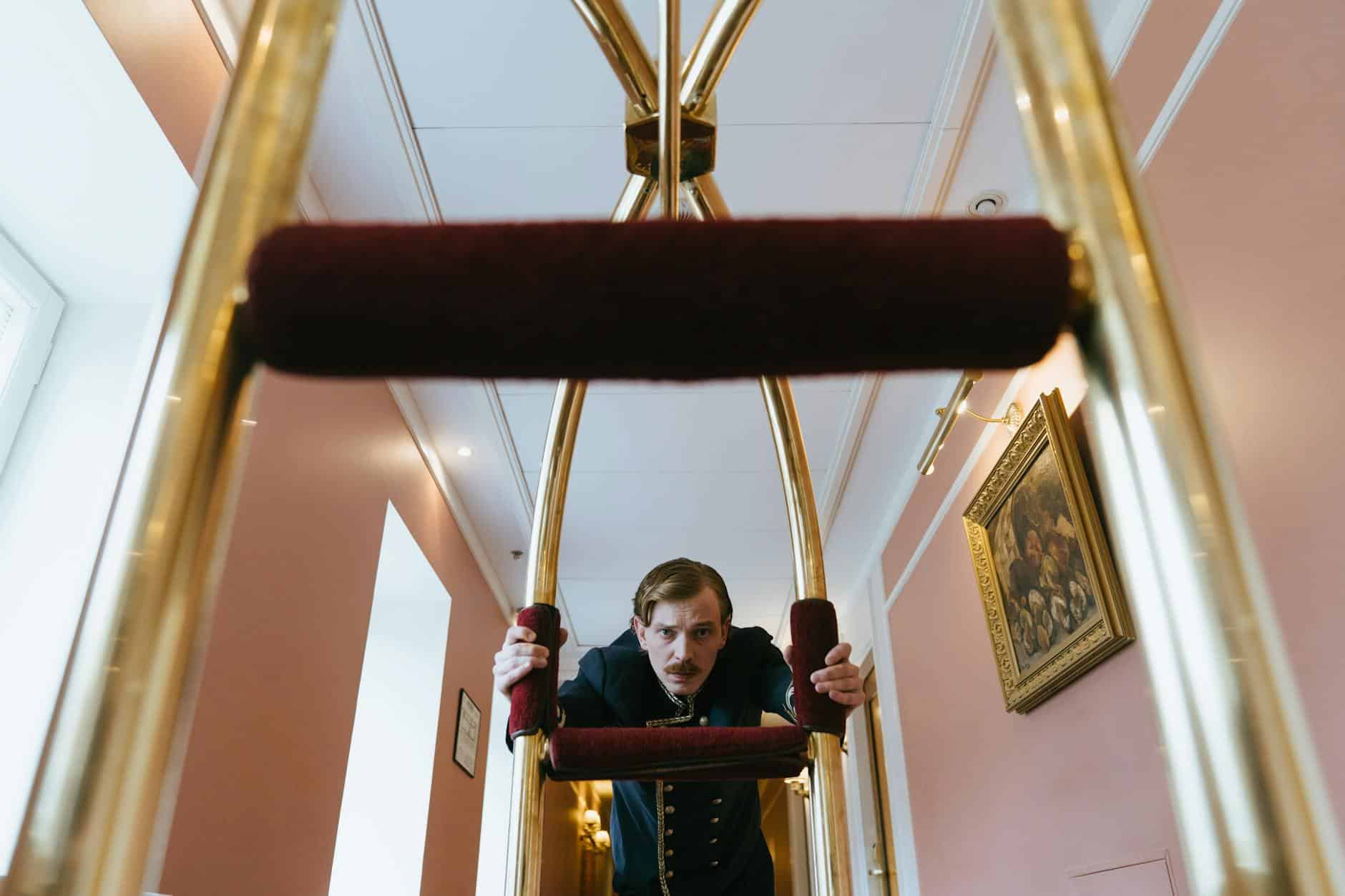 hotel bellhop luggage