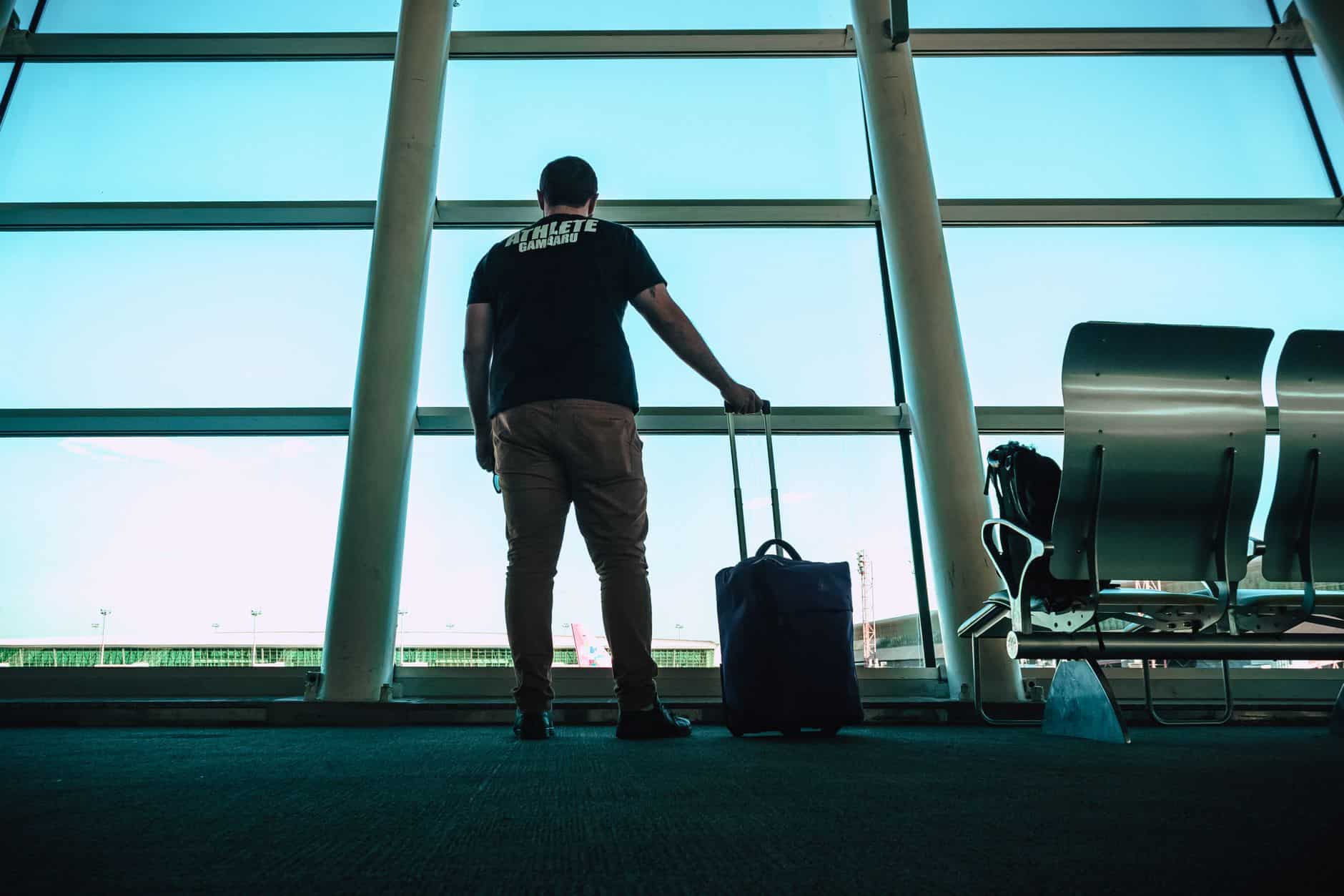 frustrated traveler airport