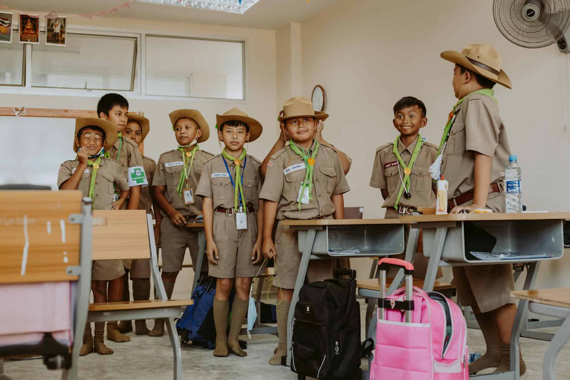 children school classroom abroad