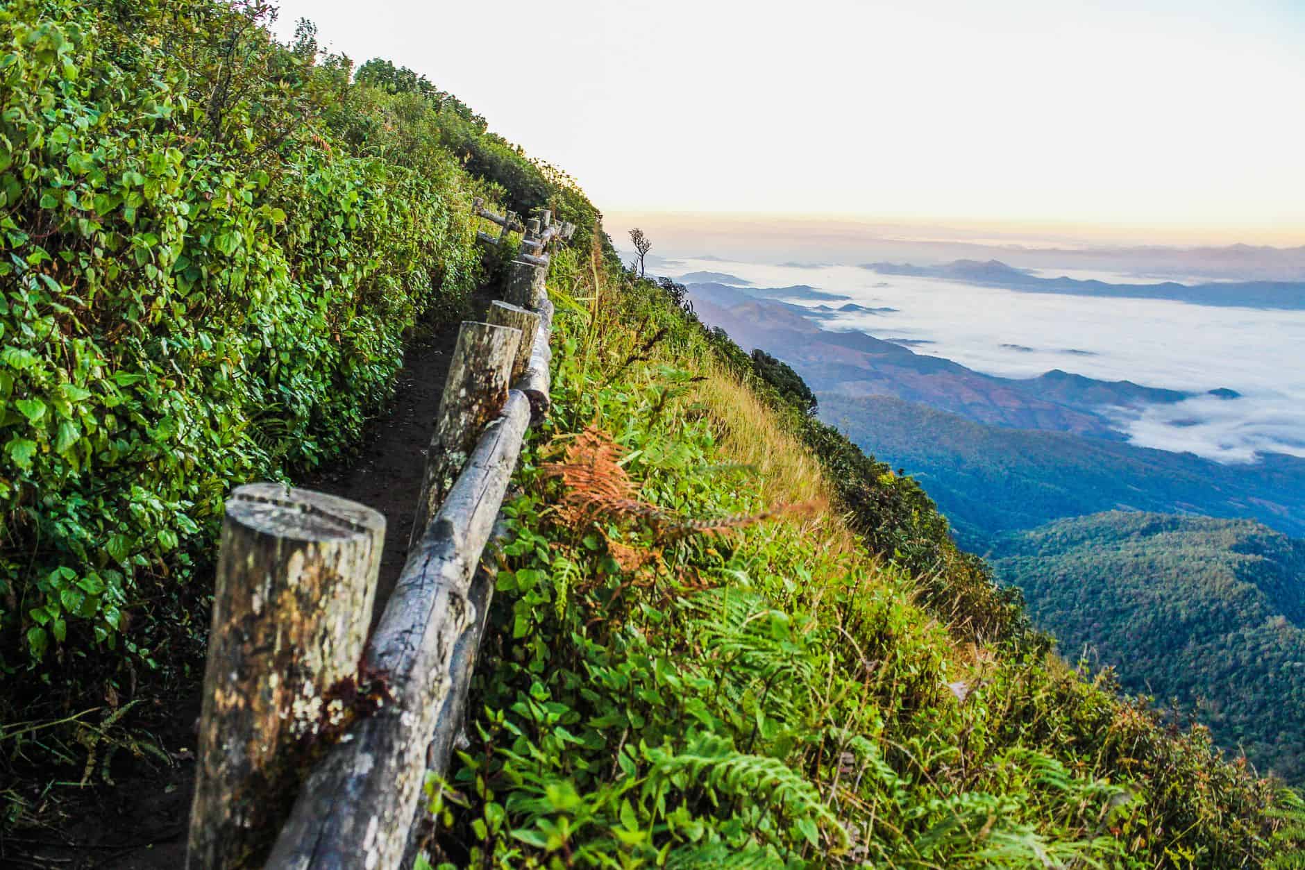mountain sunrise hike trail